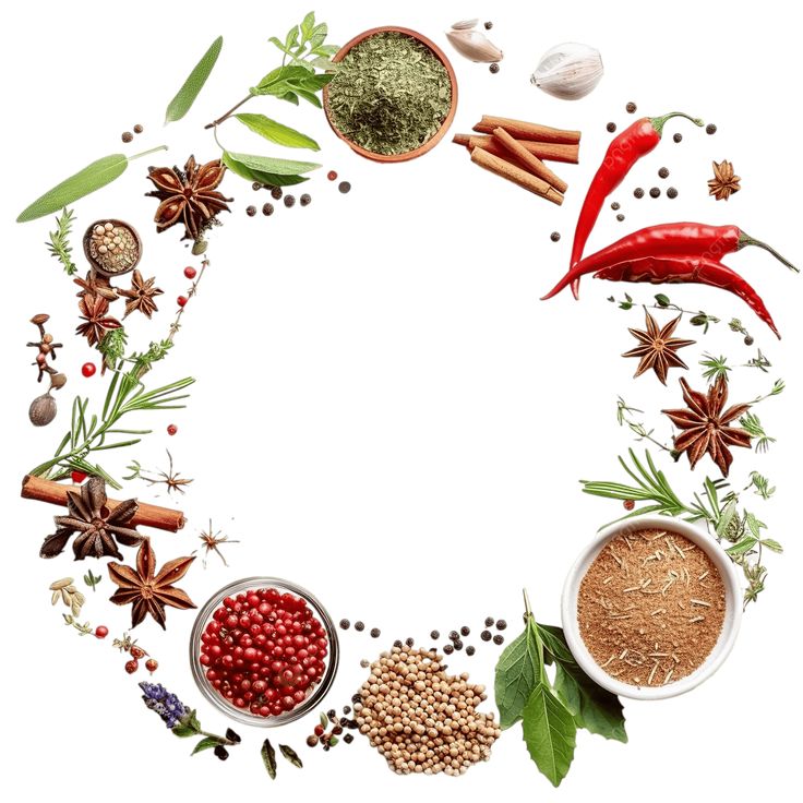 Herbs And Spices Round Frame, Anise, Aromatic, Assortment PNG Transparent Image and Clipart for Free Download